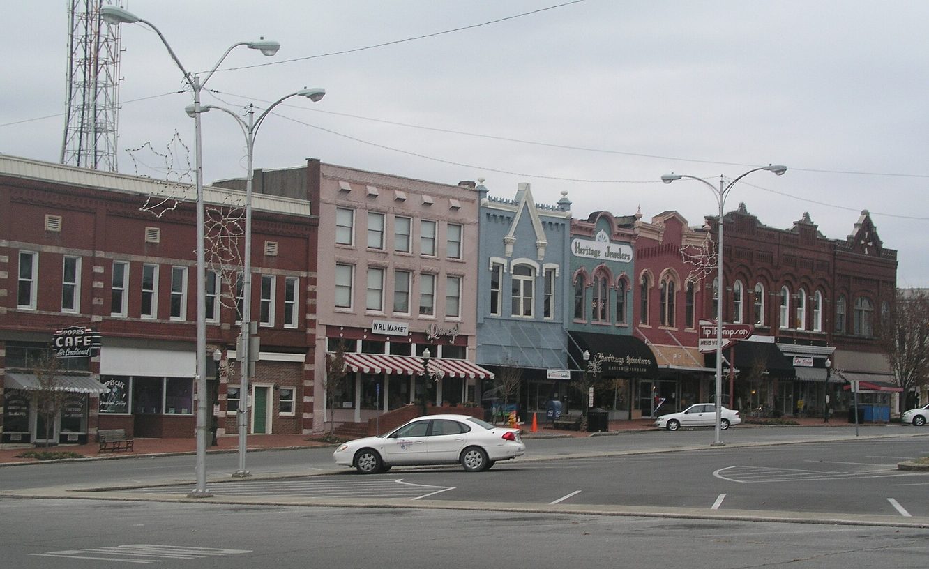 The square in Shelbyville, Tennessee